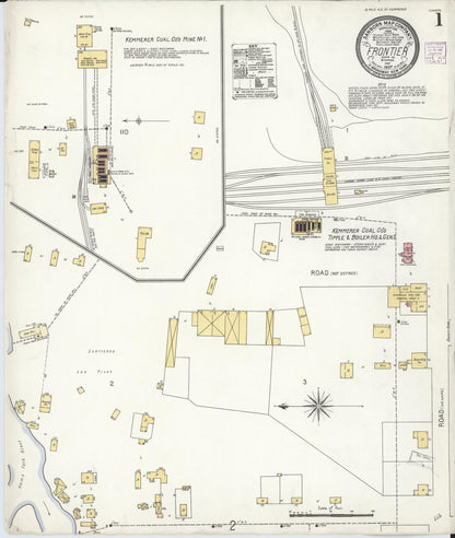 Sanborn Fire Insurance Map from Frontier, Lincoln County, Wyoming (1907), Sheet #0001 - Complete Map Set gallery image, historic Sanborn map, vintage wall art, Wyoming Wyoming