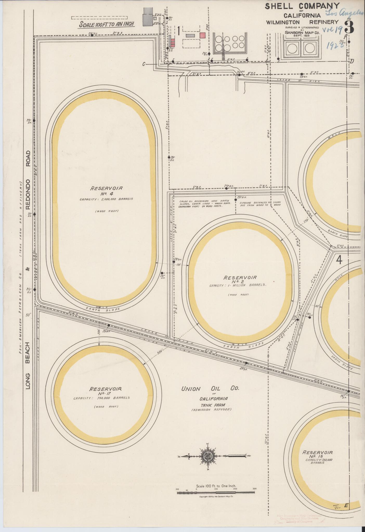Sanborn Fire Insurance Map from Los Angeles Co., Los Angeles County, California (1923), Sheet #0003 - Historic Sanborn Fire Insurance Map Print, vintage old map wall art, antique decor, genealogy gift, California California map