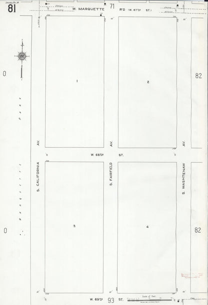 Sanborn Fire Insurance Map from Chicago, Cook County, Illinois (1920), Sheet #0081 - Historic Sanborn Fire Insurance Map Print, vintage old map wall art, antique decor, genealogy gift, Illinois Illinois map
