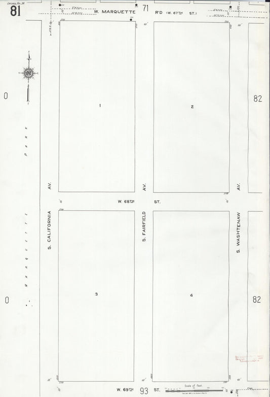 Sanborn Fire Insurance Map from Chicago, Cook County, Illinois (1920), Sheet #0081 - Historic Sanborn Fire Insurance Map Print, vintage old map wall art, antique decor, genealogy gift, Illinois Illinois map