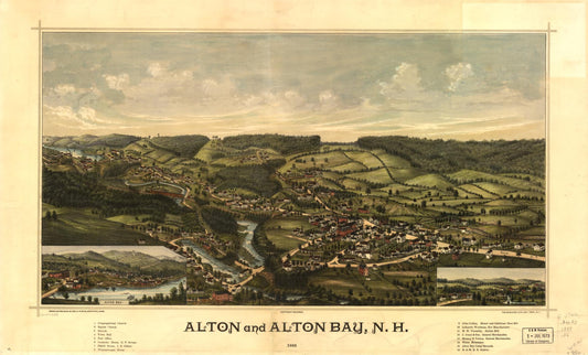 Alton and Alton Bay, N.H. 1888. (1888) – Historic Bird’s-Eye View Panorama Print