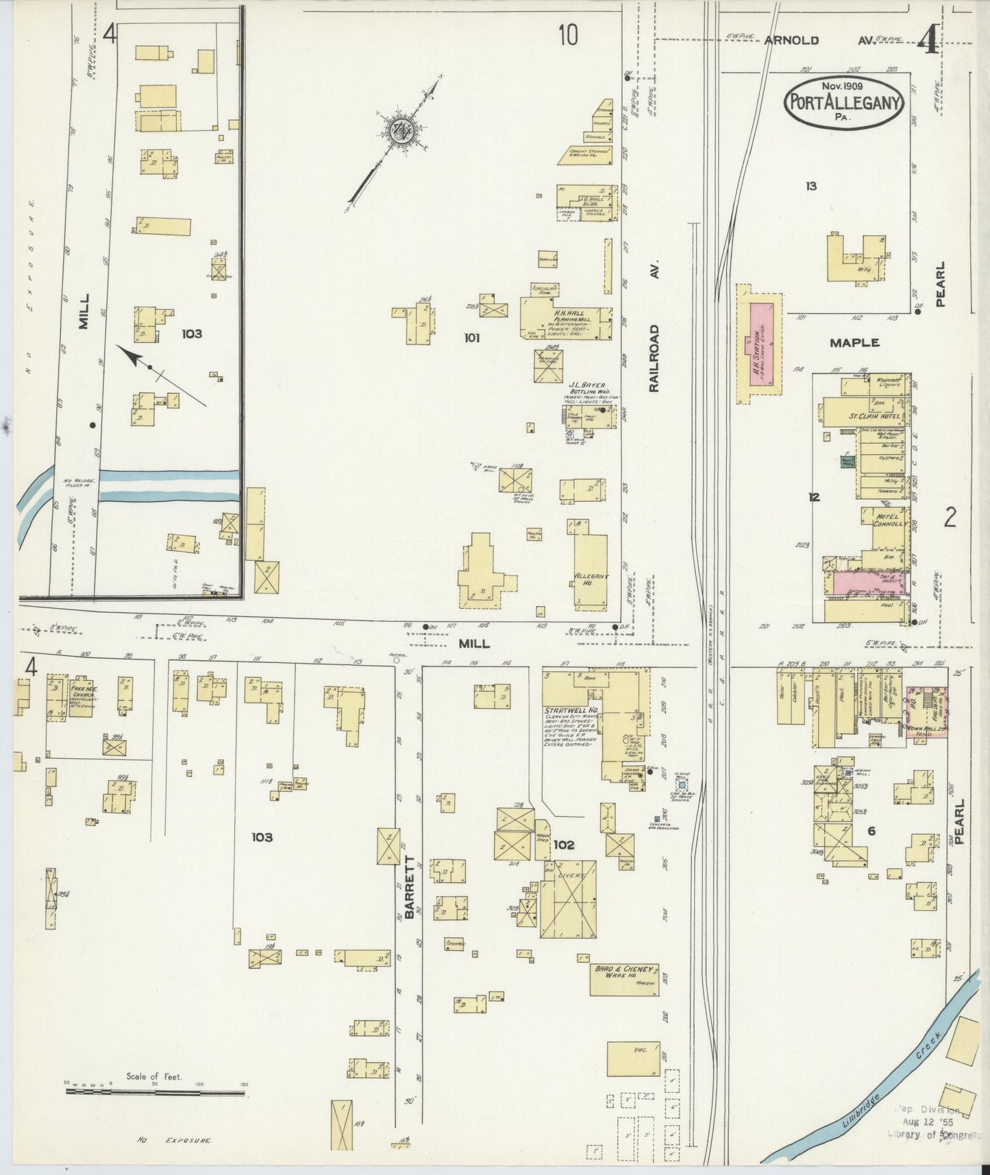 Sanborn Fire Insurance Map from Port Allegany, McKean County, Pennsylvania (1909), Sheet #0004 - Complete Map Set gallery image, historic Sanborn map, vintage wall art, Pennsylvania Pennsylvania