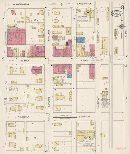 Sanborn Fire Insurance Map from Maroa, Macon County, Illinois (1922), Sheet #0003 - Complete Map Set gallery image, historic Sanborn map, vintage wall art, Illinois Illinois