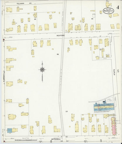 Sanborn Fire Insurance Map from Norwich, Chenango County, New York (1910), Sheet #0004 - Complete Map Set gallery image, historic Sanborn map, vintage wall art, New York New York