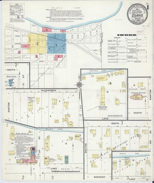 Sanborn Fire Insurance Map from Osakis, Douglas and Todd Counties, Minnesota (1909), Sheet #0001 - Historic Sanborn Fire Insurance Map Print, vintage old map wall art, antique decor, genealogy gift, Minnesota Minnesota map