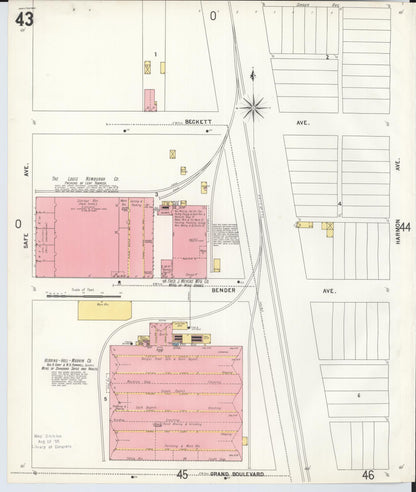 Sanborn Fire Insurance Map from Hamilton, Butler County, Ohio (1899), Sheet #0043 - Historic Sanborn Fire Insurance Map Print, vintage old map wall art, antique decor, genealogy gift, Ohio Ohio map