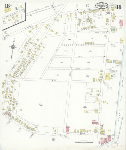 Sanborn Fire Insurance Map from Salisbury, Wicomico County, Maryland (1931), Sheet #0018 - Complete Map Set gallery image, historic Sanborn map, vintage wall art, Maryland Maryland
