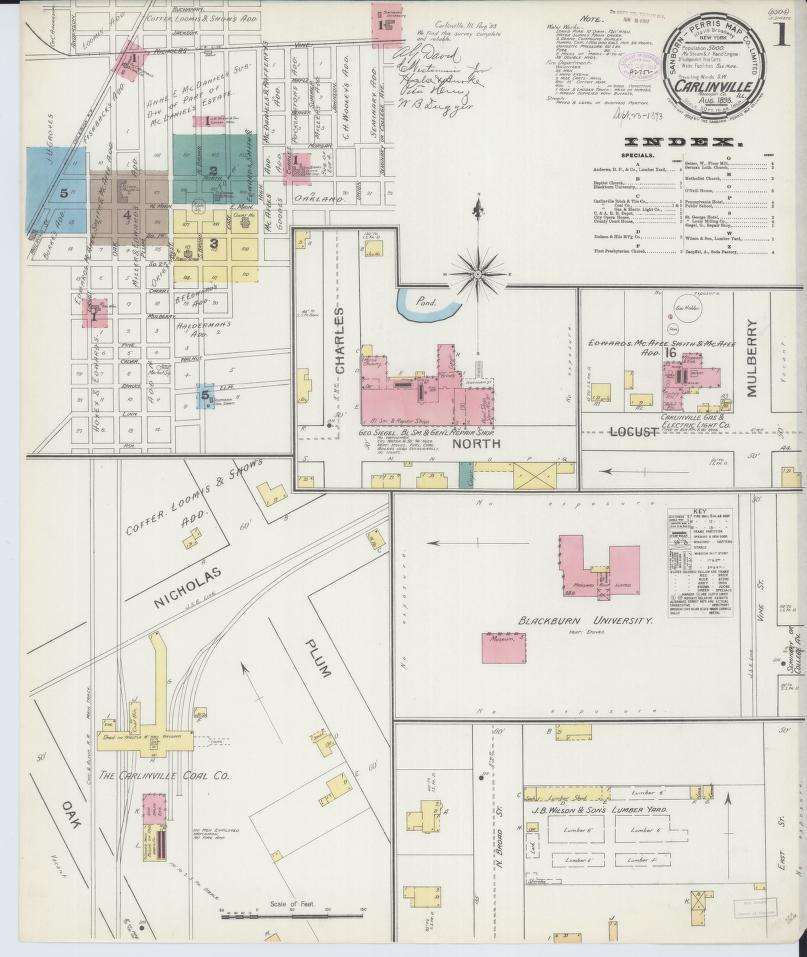 Sanborn Fire Insurance Map from Carlinville, Macoupin County, Illinois. (1893) – Map View