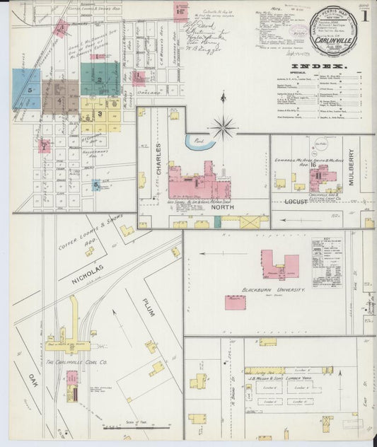 Sanborn Fire Insurance Map from Carlinville, Macoupin County, Illinois. (1893) – Map View