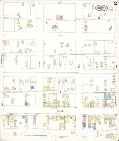 Sanborn Fire Insurance Map from Bellevue, Blaine County, Idaho (1897), Sheet #0002 - Complete Map Set gallery image, historic Sanborn map, vintage wall art, Idaho Idaho