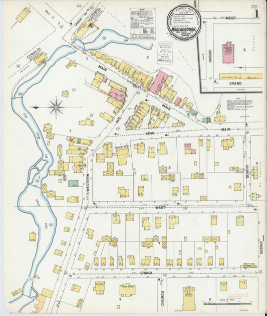 Sanborn Fire Insurance Map from Marlborough, Ulster County, New York (1900), Sheet #0001 - Historic Sanborn Fire Insurance Map Print, vintage old map wall art, antique decor, genealogy gift, New York New York map