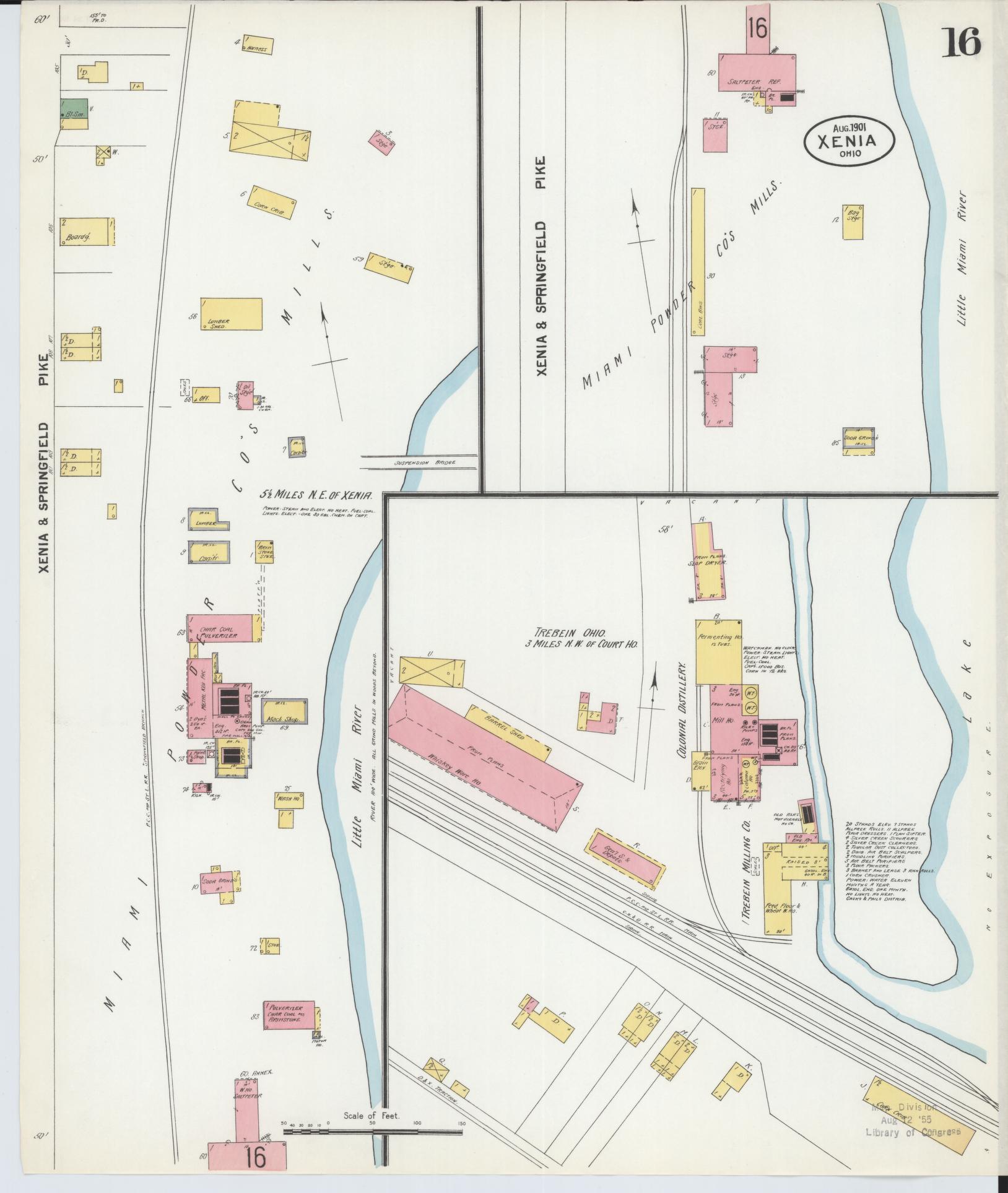 Sanborn Fire Insurance Map from Xenia, Greene County, Ohio (1901), Sheet #0016 - Complete Map Set gallery image, historic Sanborn map, vintage wall art, Ohio Ohio