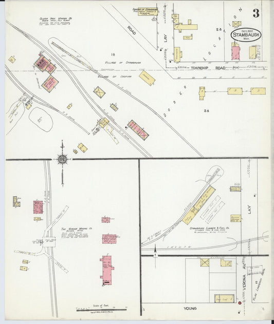 Sanborn Fire Insurance Map from Stambaugh, Iron County, Michigan (1922), Sheet #0003 - Historic Sanborn Fire Insurance Map Print, vintage old map wall art, antique decor, genealogy gift, Michigan Michigan map
