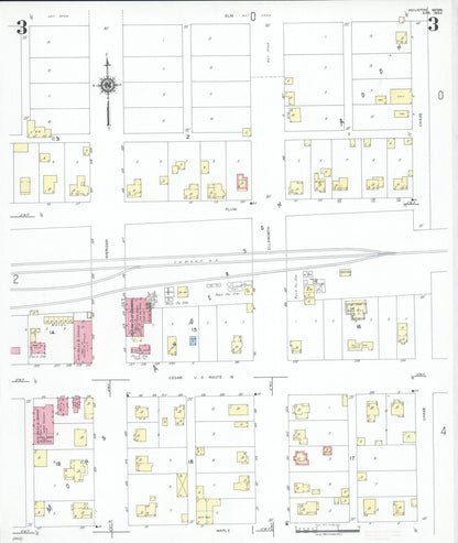 Sanborn Fire Insurance Map from Houston, Houston County, Minnesota (1950), Sheet #0003 - Historic Sanborn Fire Insurance Map Print, vintage old map wall art, antique decor, genealogy gift, Minnesota Minnesota map