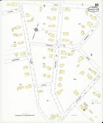 Sanborn Fire Insurance Map from Randolph, Orange County, Vermont (1910), Sheet #0010 - Complete Map Set gallery image, historic Sanborn map, vintage wall art, Vermont Vermont
