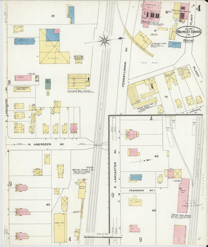 Sanborn Fire Insurance Map from Wayne, Delaware County, Pennsylvania (1909), Sheet #0004 - Complete Map Set gallery image, historic Sanborn map, vintage wall art, Wayne Delaware