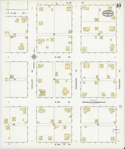 Sanborn Fire Insurance Map from Kerens, Navarro County, Texas (1921), Sheet #0010 - Complete Map Set gallery image, historic Sanborn map, vintage wall art, Texas Texas