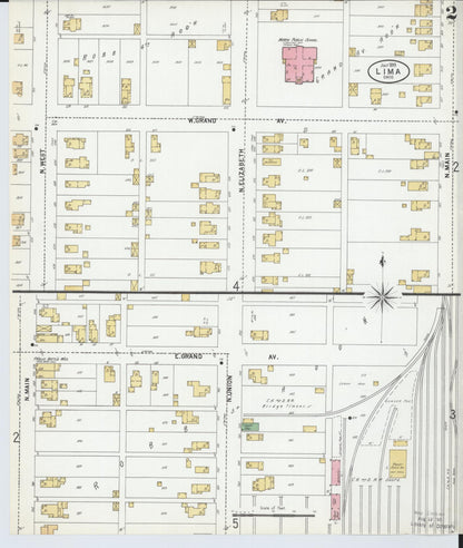 Sanborn Fire Insurance Map from Lima, Allen County, Ohio (1899), Sheet #0002 - Historic Sanborn Fire Insurance Map Print, vintage old map wall art, antique decor, genealogy gift, Ohio Ohio map