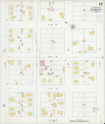 Sanborn Fire Insurance Map from Corsicana, Navarro County, Texas (1900), Sheet #0017 - Complete Map Set gallery image, historic Sanborn map, vintage wall art, Texas Texas