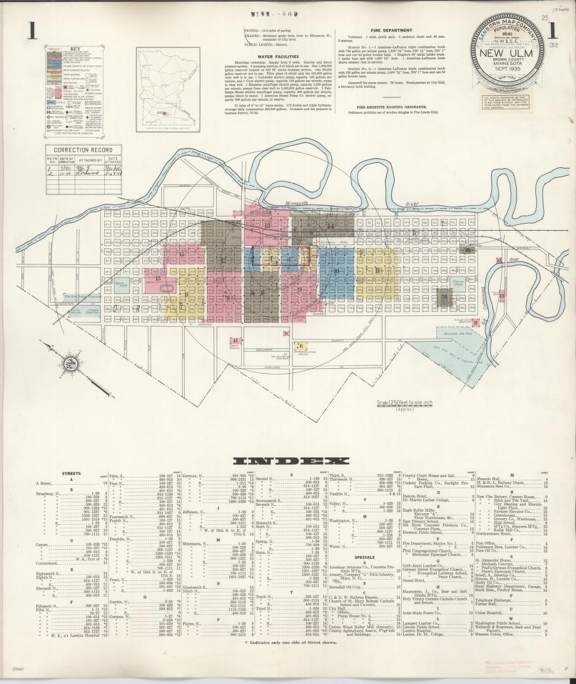 Sanborn Fire Insurance Map from New Ulm, Brown County, Minnesota. (1946) – Map View