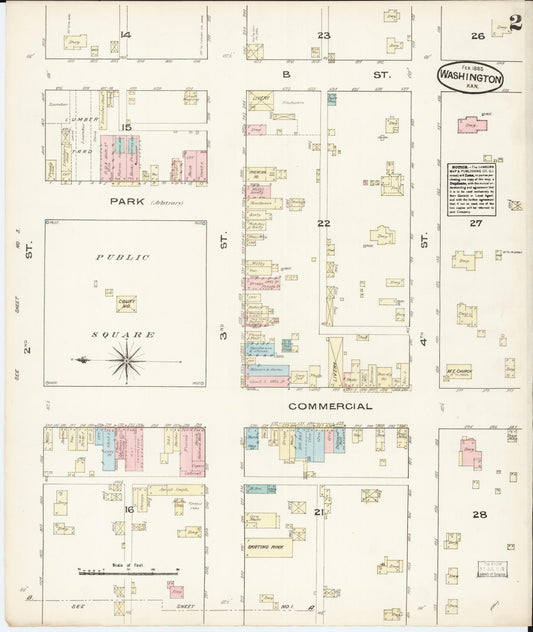 Sanborn Fire Insurance Map from Washington, Washington County, Kansas (1885), Sheet #0002 - Historic Sanborn Fire Insurance Map Print, vintage old map wall art, antique decor, genealogy gift, Kansas Kansas map