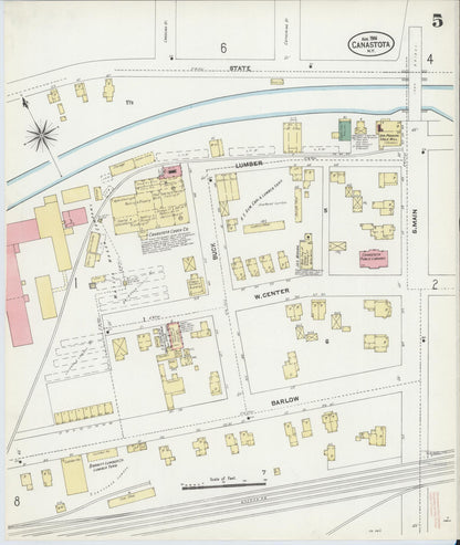 Sanborn Fire Insurance Map from Canastota, Madison County, New York (1906), Sheet #0005 - Complete Map Set gallery image, historic Sanborn map, vintage wall art, New York New York