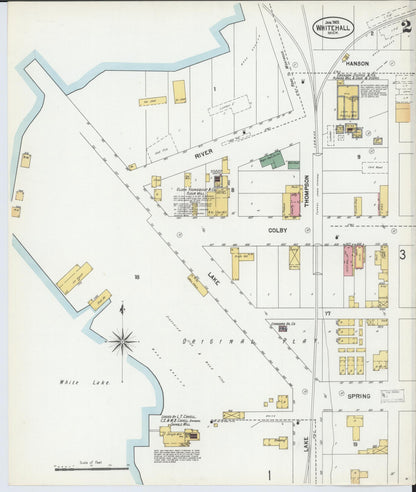 Sanborn Fire Insurance Map from Whitehall, Muskegon County, Michigan (1902), Sheet #0002 - Historic Sanborn Fire Insurance Map Print, vintage old map wall art, antique decor, genealogy gift, Michigan Michigan map