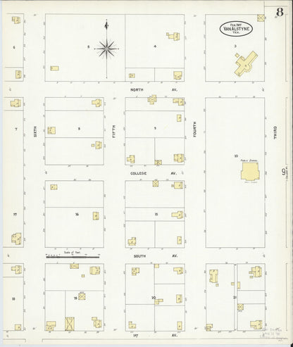 Sanborn Fire Insurance Map from Van Alstyne, Grayson County, Texas (1907), Sheet #0008 - Historic Sanborn Fire Insurance Map Print, vintage old map wall art, antique decor, genealogy gift, Texas Texas map