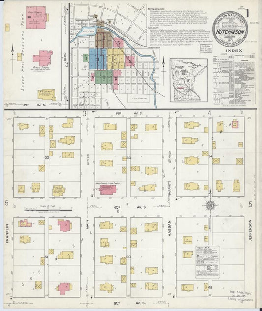 Sanborn Fire Insurance Map from Hutchinson, Mcleod County, Minnesota. (1917) – Map View