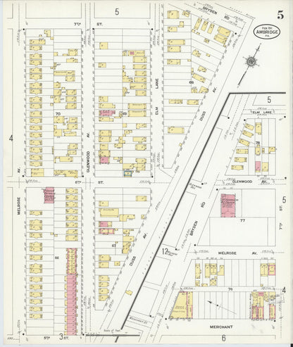 Sanborn Fire Insurance Map from Ambridge, Beaver County, Pennsylvania (1911), Sheet #0005 - Complete Map Set gallery image, historic Sanborn map, vintage wall art, Pennsylvania Pennsylvania