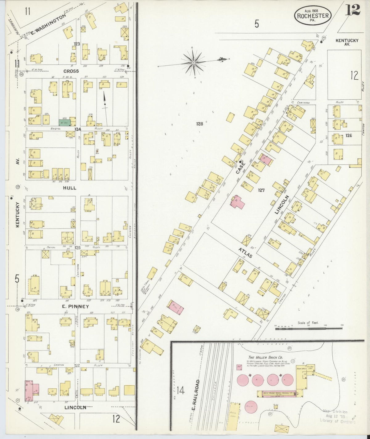 Sanborn Fire Insurance Map from Rochester, Beaver County, Pennsylvania (1908), Sheet #0012 - Complete Map Set gallery image, historic Sanborn map, vintage wall art, Pennsylvania Pennsylvania