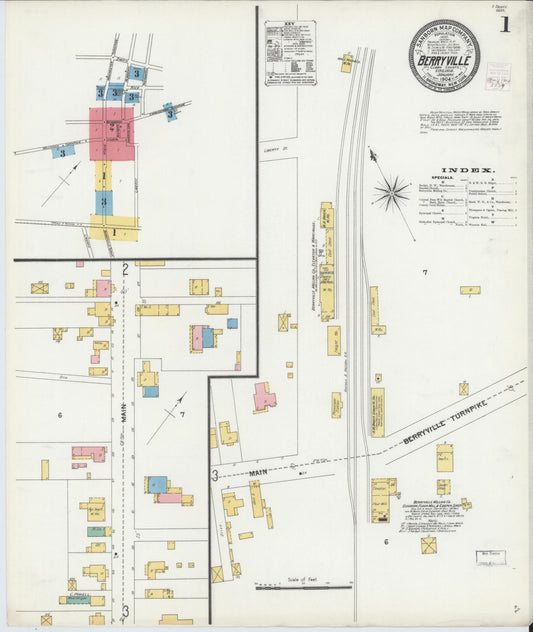 Sanborn Fire Insurance Map from Berryville, Clark County, Virginia (1904), Sheet #0001 - Historic Sanborn Fire Insurance Map Print, vintage old map wall art, antique decor, genealogy gift, Virginia Virginia map