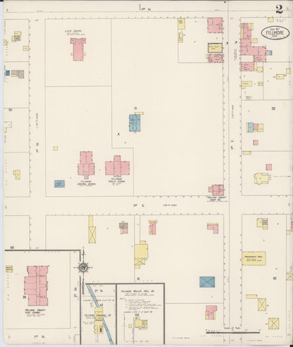 Sanborn Fire Insurance Map from Fillmore, Millard County, Utah (1917), Sheet #0002 - Complete Map Set gallery image, historic Sanborn map, vintage wall art, Utah Utah