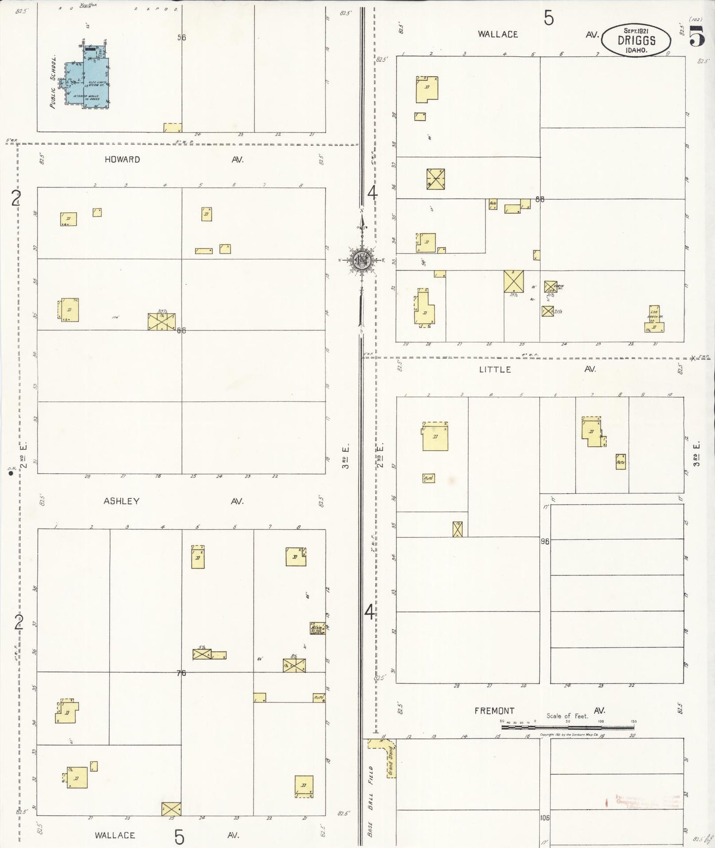 Sanborn Fire Insurance Map from Driggs, Teton County, Idaho (1921), Sheet #0005 - Complete Map Set gallery image, historic Sanborn map, vintage wall art, Idaho Idaho
