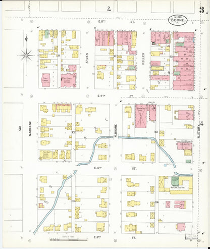 Sanborn Fire Insurance Map from Boone, Boone County, Iowa (1900), Sheet #0003 - Historic Sanborn Fire Insurance Map Print