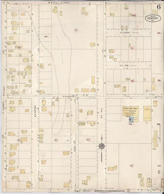 Sanborn Fire Insurance Map from Newport, Lincoln County, Oregon (1940), Sheet #0006 - Historic Sanborn Fire Insurance Map Print, vintage old map wall art, antique decor, genealogy gift, Oregon Oregon map