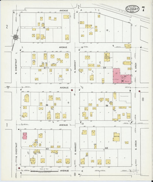 Sanborn Fire Insurance Map from Cloquet, Carlton County, Minnesota (1919), Sheet #0007 - Historic Sanborn Fire Insurance Map Print, vintage old map wall art, antique decor, genealogy gift, Minnesota Minnesota map