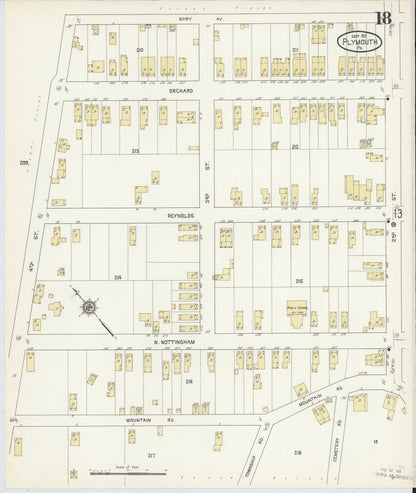 Sanborn Fire Insurance Map from Plymouth, Luzerne County, Pennsylvania (1912), Sheet #0018 - Historic Sanborn Fire Insurance Map Print, vintage old map wall art, antique decor, genealogy gift, Pennsylvania Pennsylvania map