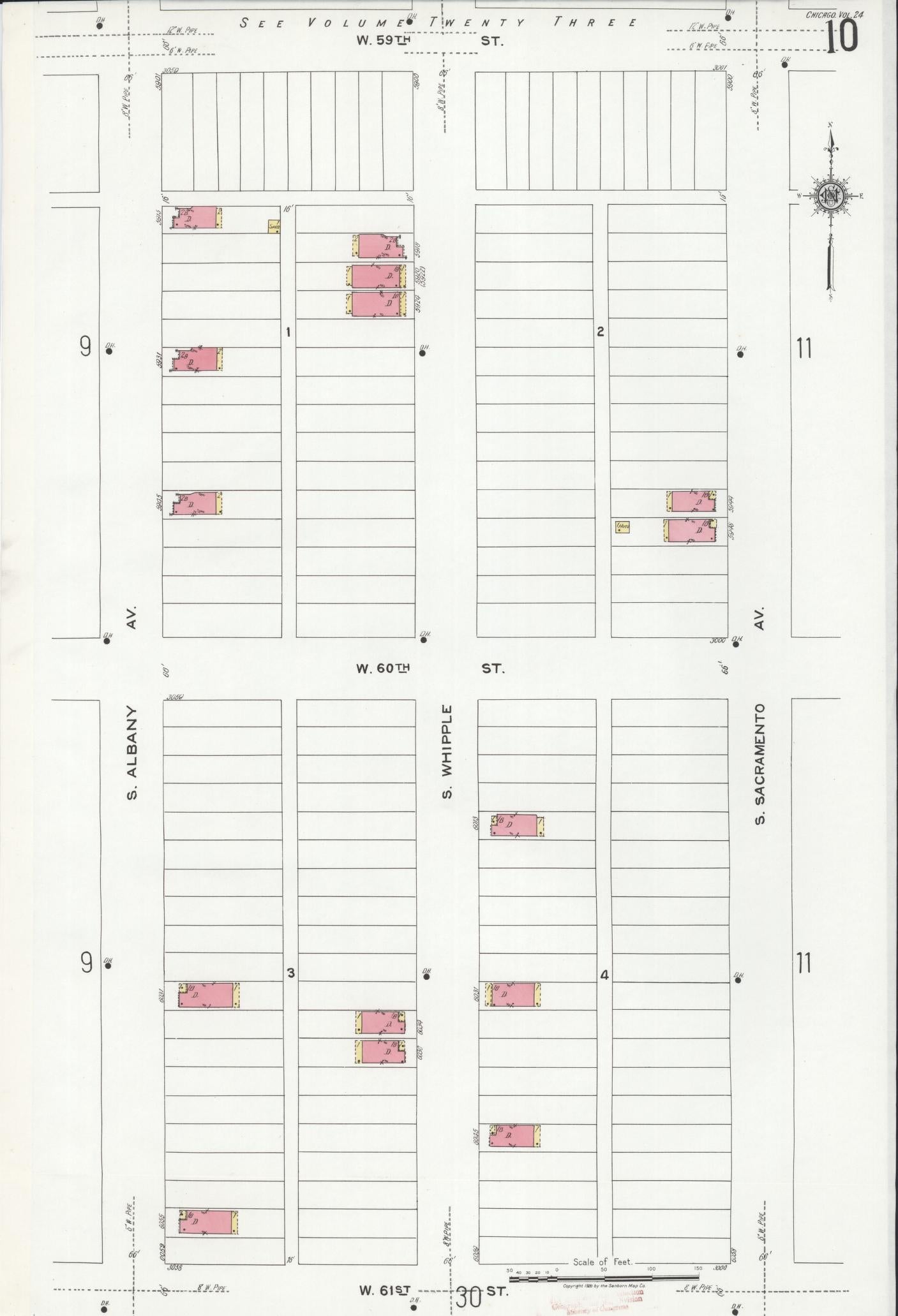 Sanborn Fire Insurance Map from Chicago, Cook County, Illinois. (1920), Sheet 10 – Historic Sanborn Fire Insurance Map Print
