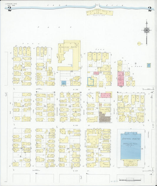 Sanborn Fire Insurance Map from Lakeside, Ottawa County, Ohio (1946), Sheet #0002 - Historic Sanborn Fire Insurance Map Print, vintage old map wall art, antique decor, genealogy gift, Ohio Ohio map