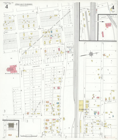 Sanborn Fire Insurance Map from Chesterton, Porter County, Indiana (1935), Sheet #0004 - Complete Map Set gallery image, historic Sanborn map, vintage wall art, Indiana Indiana
