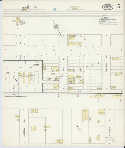 Sanborn Fire Insurance Map from Fosston, Polk County, Minnesota (1913), Sheet #0005 - Historic Sanborn Fire Insurance Map Print, vintage old map wall art, antique decor, genealogy gift, Minnesota Minnesota map