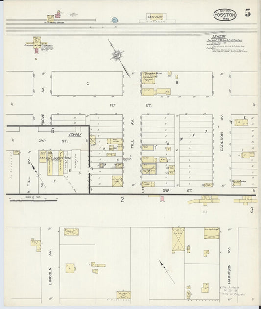 Sanborn Fire Insurance Map from Fosston, Polk County, Minnesota (1913), Sheet #0005 - Historic Sanborn Fire Insurance Map Print, vintage old map wall art, antique decor, genealogy gift, Minnesota Minnesota map