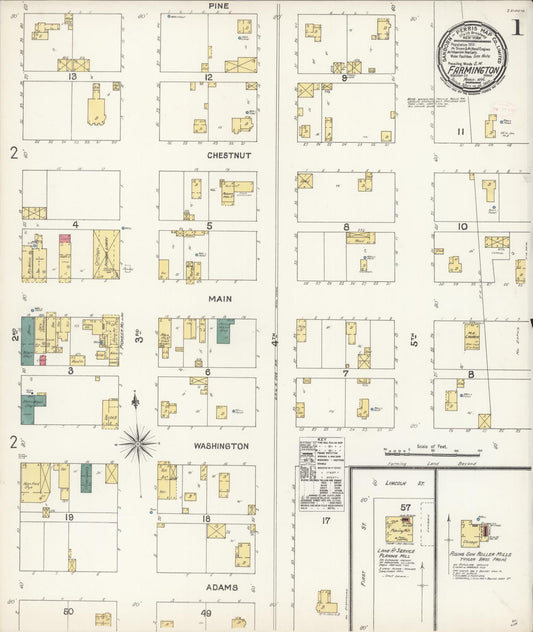 Sanborn Fire Insurance Map from Farmington, Whitman County, Washington (1896), Sheet #0001 - Complete Map Set gallery image, historic Sanborn map, vintage wall art, Washington Washington