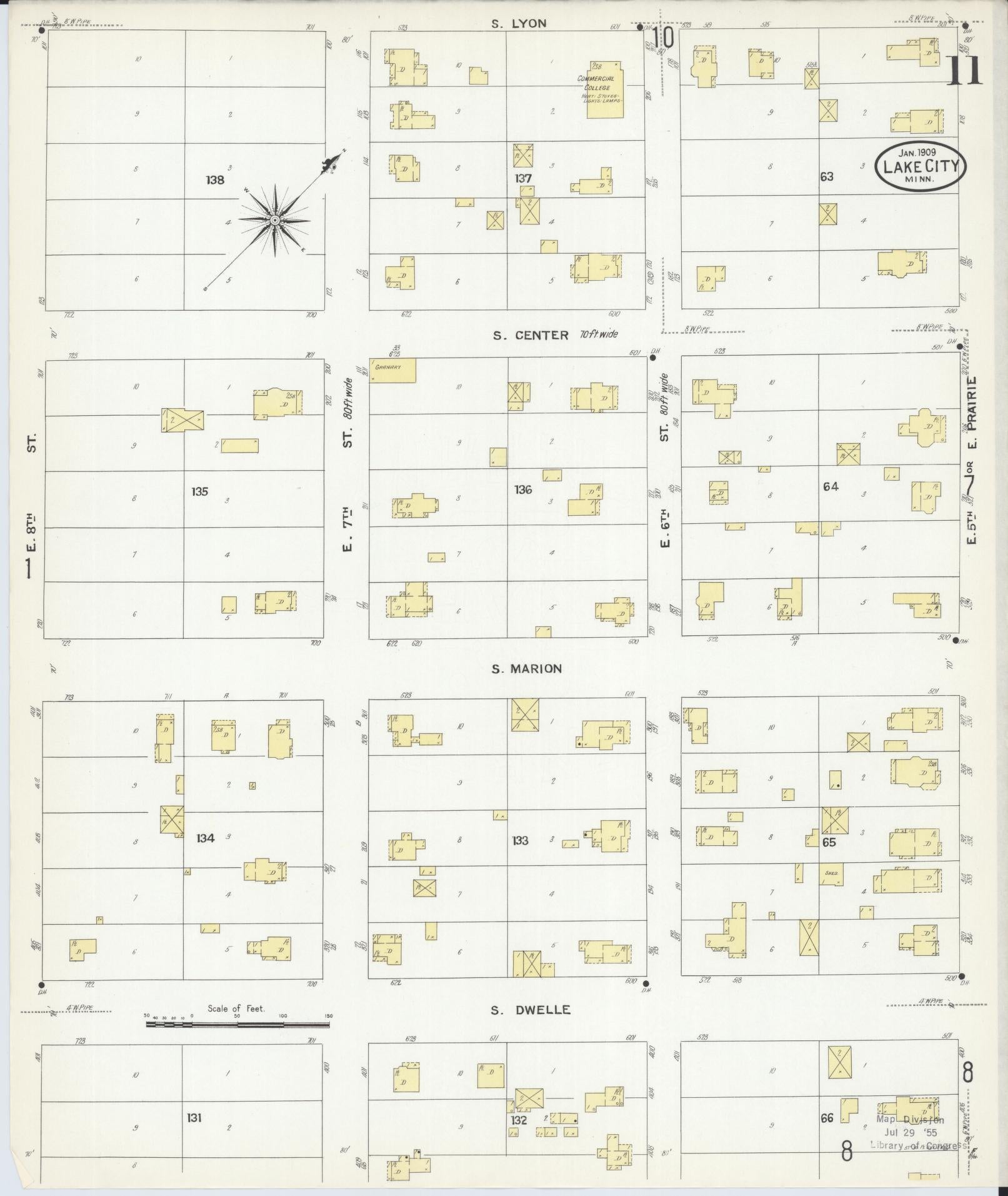 Sanborn Fire Insurance Map from Lake City, Wabasha County, Minnesota (1909), Sheet #0011 - Complete Map Set gallery image, historic Sanborn map, vintage wall art, Minnesota Minnesota