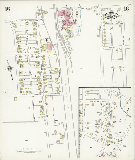 Sanborn Fire Insurance Map from Cleveland, Bradley County, Tennessee (1925), Sheet #0016 - Historic Sanborn Fire Insurance Map Print, vintage old map wall art, antique decor, genealogy gift, Tennessee Tennessee map