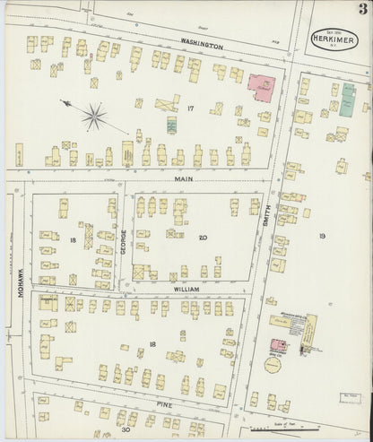 Sanborn Fire Insurance Map from Herkimer, Herkimer County, New York (1890), Sheet #0003 - Complete Map Set gallery image, historic Sanborn map, vintage wall art, New York New York