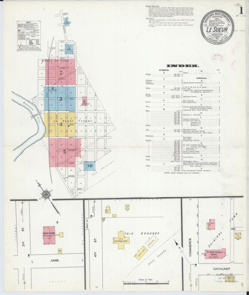 Sanborn Fire Insurance Map from Le Sueur, Le Sueur County, Minnesota. (1911) – Map View
