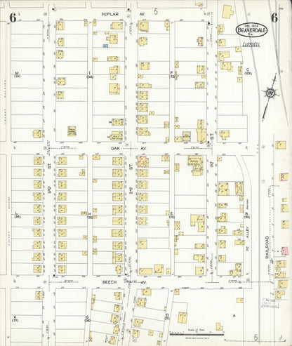 Sanborn Fire Insurance Map from Beaverdale, Cambria County, Pennsylvania (1923), Sheet #0006 - Complete Map Set gallery image, historic Sanborn map, vintage wall art, Pennsylvania Pennsylvania