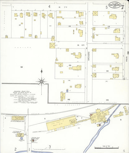 Sanborn Fire Insurance Map from Waitsburg, Walla Walla County, Washington (1909), Sheet #0007 - Complete Map Set gallery image, historic Sanborn map, vintage wall art, Washington Washington